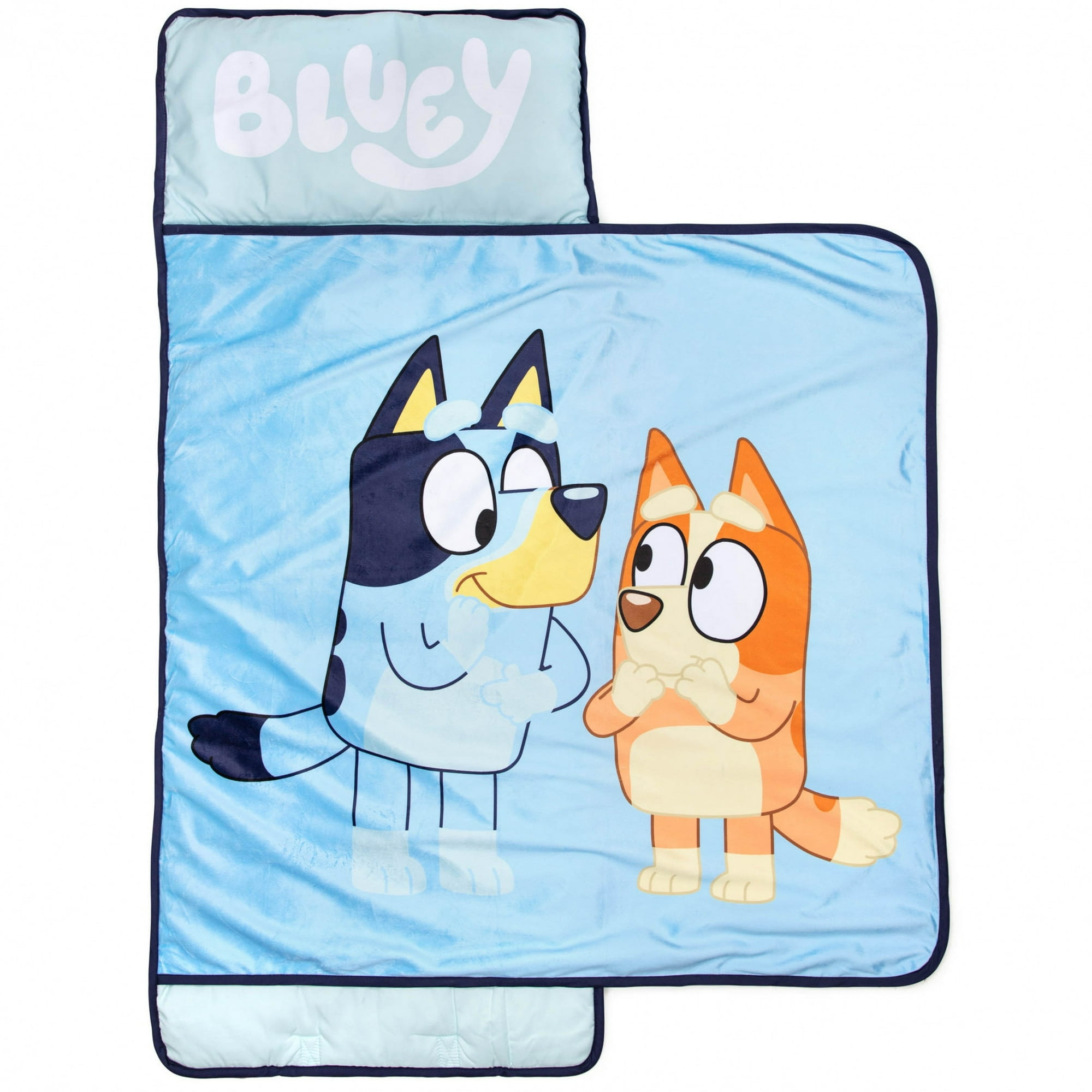 Jay Franco Bluey Sisters Nap Mat a Built in Pillow and Blanket Super Soft Microfiber Kids Toddler Children s Bedding Ages 3 7 Official Bluey Product Walmart