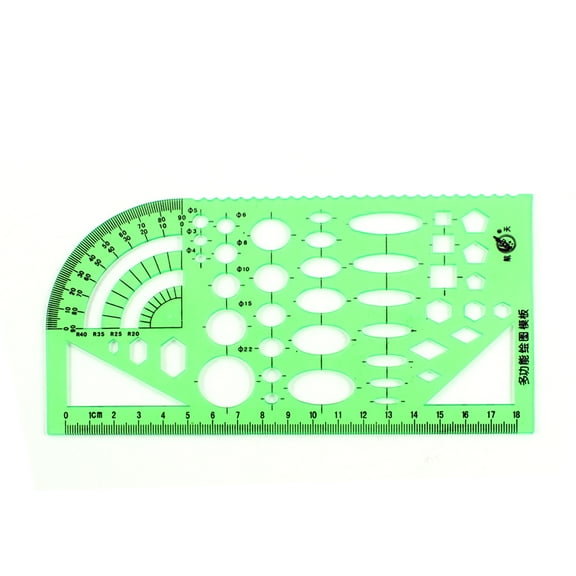 Unique Bargains Stationery Drafting Drawing Multi Purpose Mapping Formwork Template Ruler Green