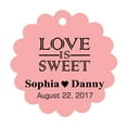 thumbnail image 1 of 100 PCS Love is Sweet Custom Made Scallop Edge Rong Hang Tags Personalized Wedding Party Favor Gift Tags, 1 of 1
