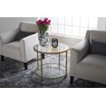 thumbnail image 1 of Studio Designs Cambre à la Maison 2 Niveaux Moderne 26" Bout Rond/sidetable en Or/verre Clair, 1 of 5