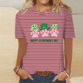 thumbnail image 2 of Camisetas Casuales de Mujer Nueva Moda Impresa Cuello Tripulado Manga Corta, Top Ligero para Diario Y Fiesta, 2 of 4