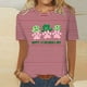 thumbnail image 3 of Camisetas Casuales de Mujer Nueva Moda Impresa Cuello Tripulado Manga Corta, Top Ligero para Diario Y Fiesta, 3 of 4