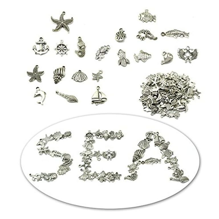 JIALEEY Wholesale 100 Pieces Mix Antique Silver Charm Pendant Collection  DIY Jewelry Supply for Necklace Bracelet Dangle Jewelry Making and  Crafting, Sea Animals Styles 