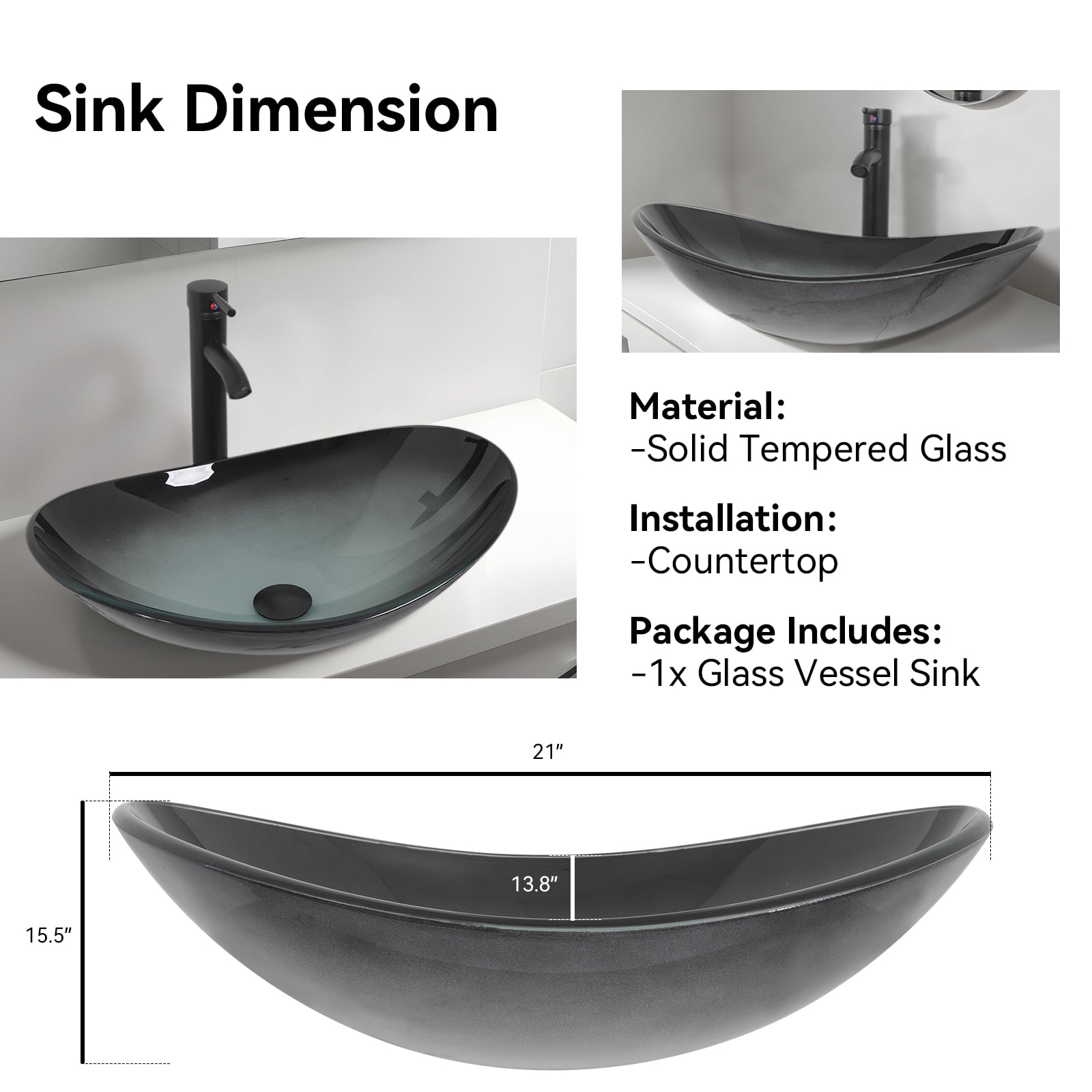 PULUOMIS 24'' Single Bathroom Vanity with Manufactured Wood Top with Mirror, Gray