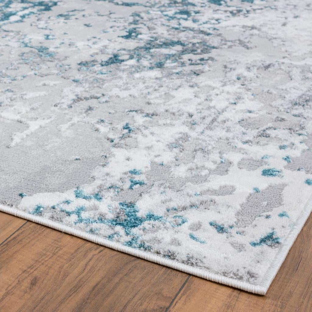 Luxe Weavers Modern Abstract Design Turquoise 9x12 Area Rug for Bedroom or Living Room