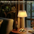 thumbnail image 5 of Coliware Portable Cordless Table Lamp, Small Gold Desk Lamp with Scalloped Shade, Rechargeable Battery Powered Lighting for Bedroom Living Room Bar, Modern Dimmable Night Light, 5 of 11