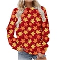 thumbnail image 3 of Jinhomg Fashion Fall Sweat Shirt for Women Trendy Graphic Printed Pullover Tops Lightweight Comfy Long Sleeve Crewneck Sweatshirts Lighten Deals of The Day Multicolor L, 3 of 6