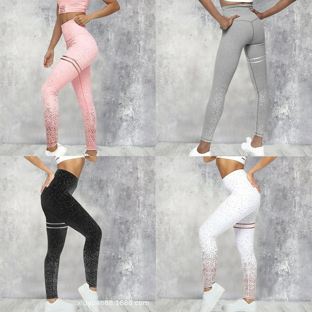 Yoga Pants Fashion Women Hot Stamping Tight High Waist Elasticity Sports Yoga  Clothing,Sports Workout Tights Leggings for Exercise(White,XL) :  : Fashion