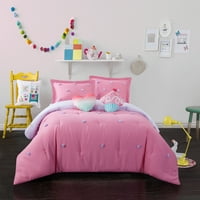 Heritage Club Kids Pom Pom Comforter Set with BONUS Decorative Pillows