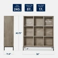 thumbnail image 3 of Best Choice Products Elevated 9-Cube Storage Organizer, 11in Shelf, Bookcase, Display Shelf, w/ Metal Legs  Greige, 3 of 9