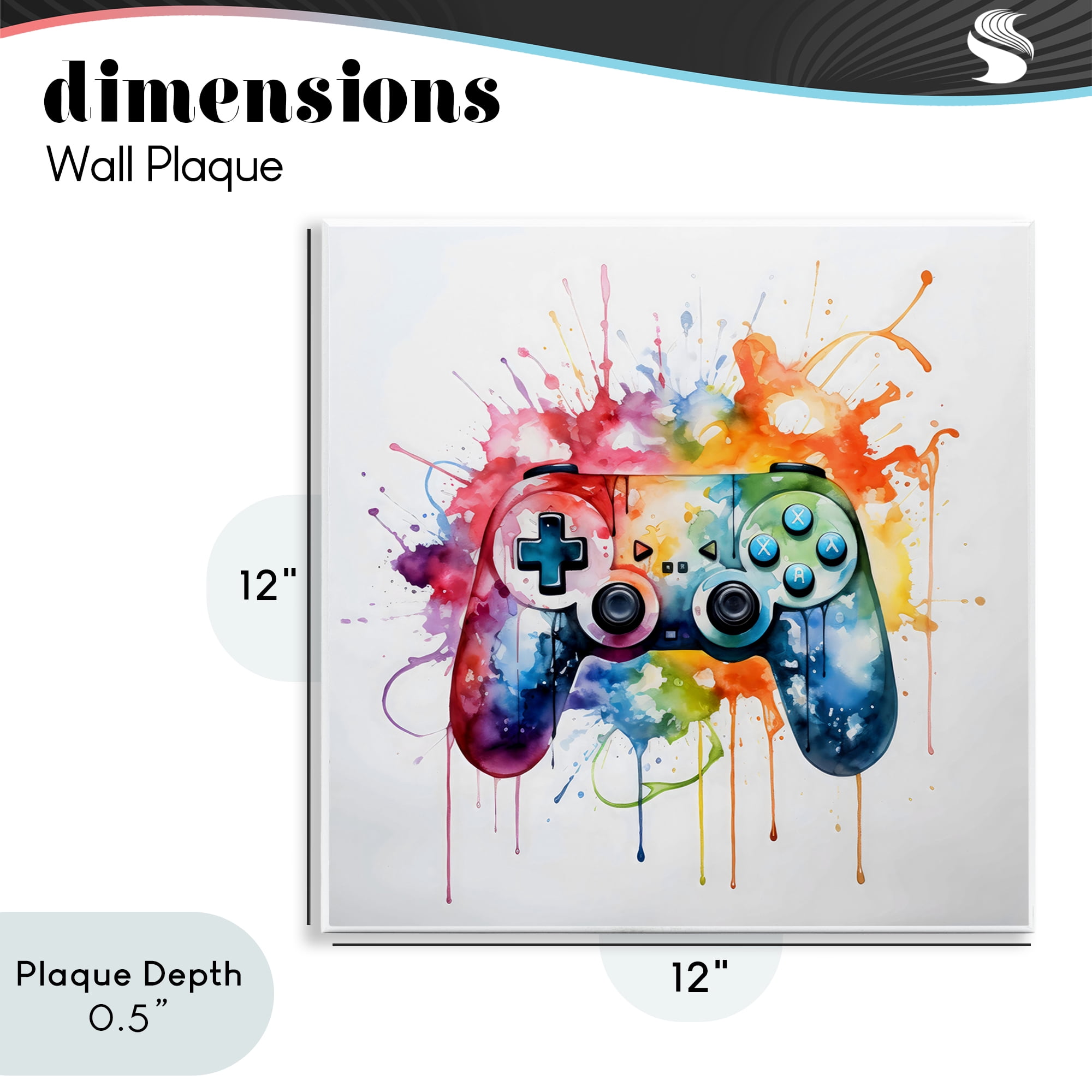 Stupell Industries Colors of Gaming Splatter Wall Plaque Art, design by Creative Studio