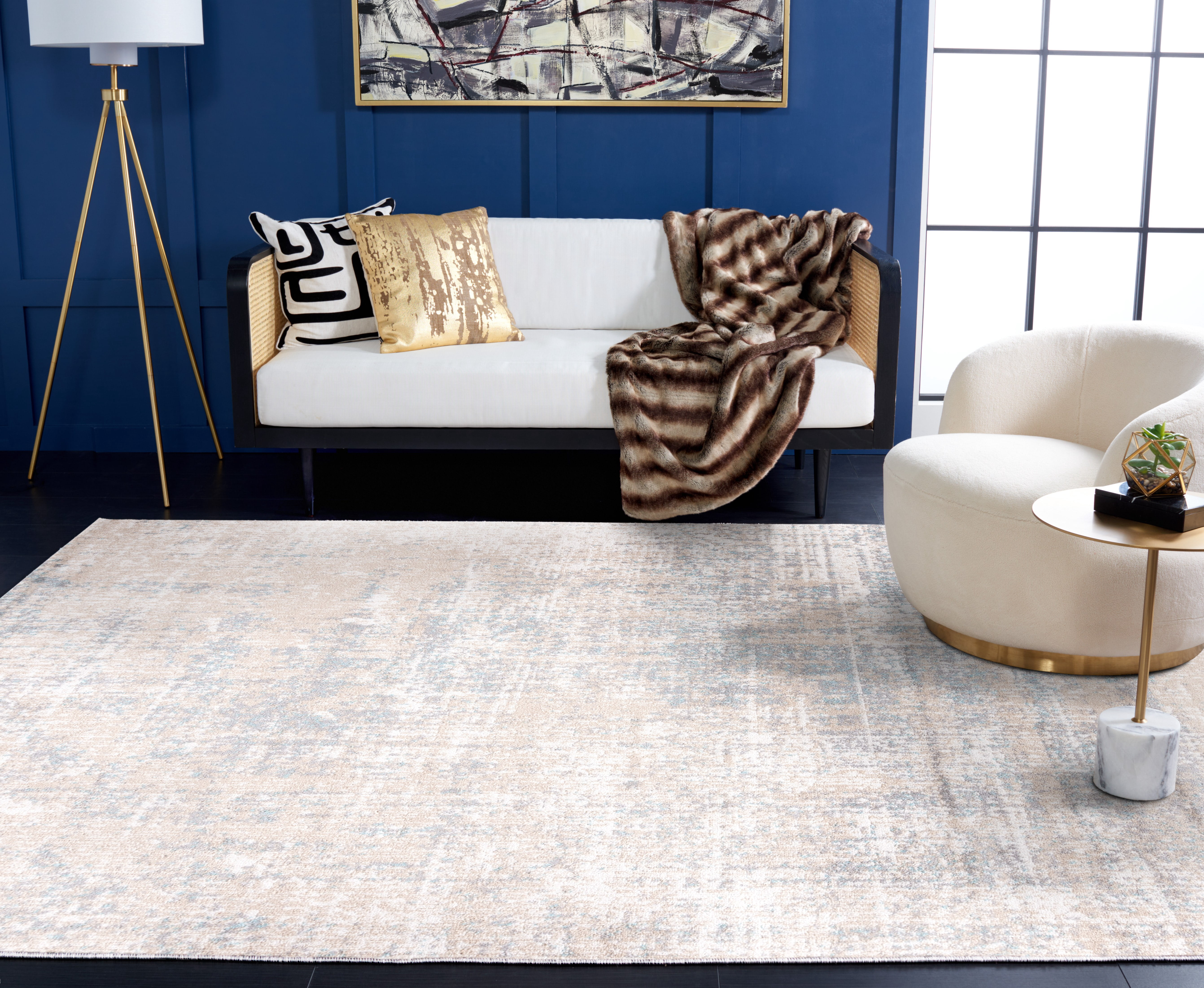 Safavieh Adirondack Boniface Distressed Area Rug, Beige/Slate, 8' x 10'