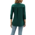 thumbnail image 4 of Liacowi Women Blouse 3/4 Sleeve Button V-Neck T-Shirts Loose Casual Shirts Tunic Tops Streetwear, 4 of 5