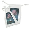 thumbnail image 2 of Magic Fabric Pouch Set of 2, Blossom Plant Hanging in Air Rootless Free Plant Supernatural Image, Small Drawstring Bag for Toiletries Masks and Favors, 9" x 6", Lilac Petrol Blue, by Ambesonne, 2 of 2