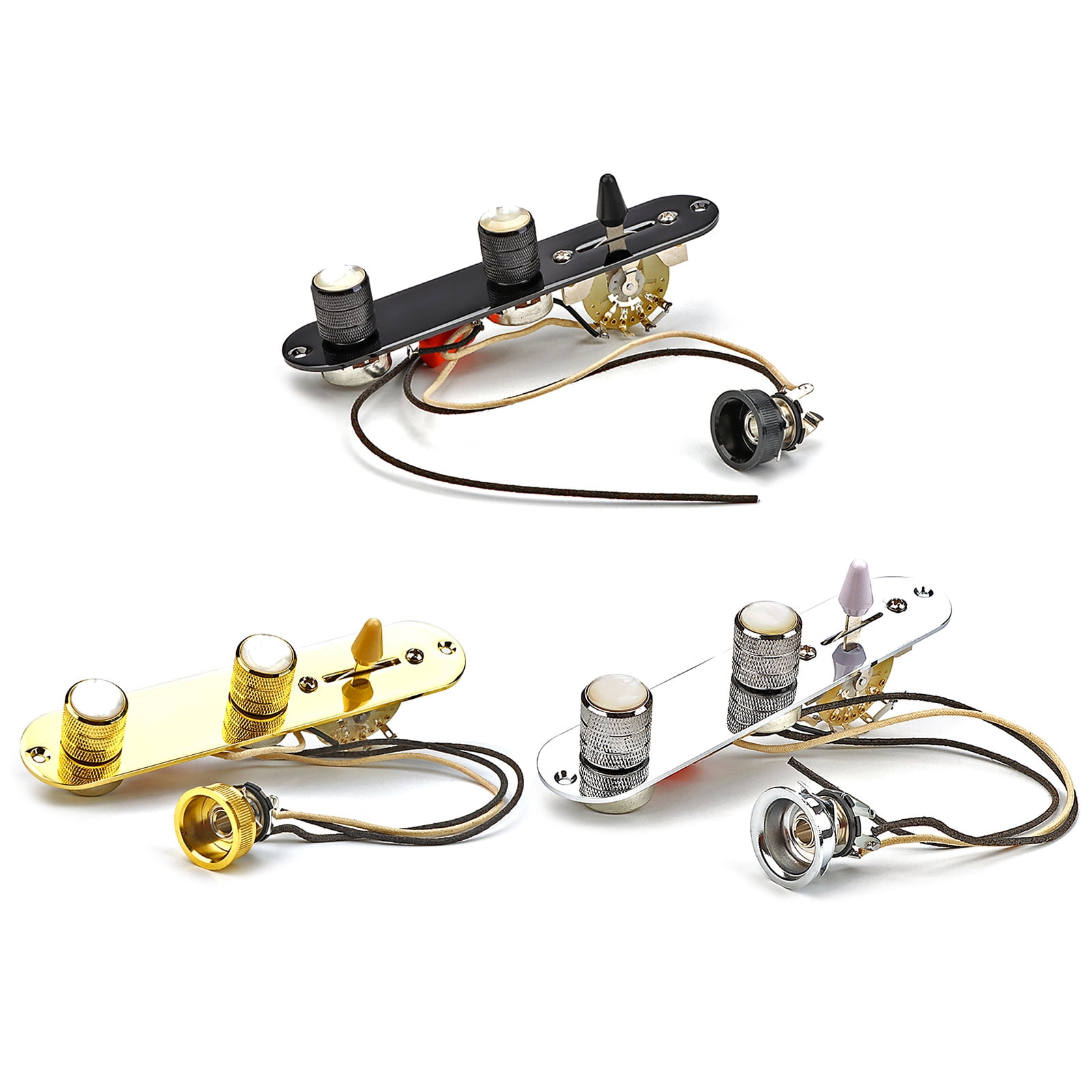 Ladaidra Brown fhgksm Electric Guitar Prewired Control Plate with 3-Way Switches Prewired Loaded