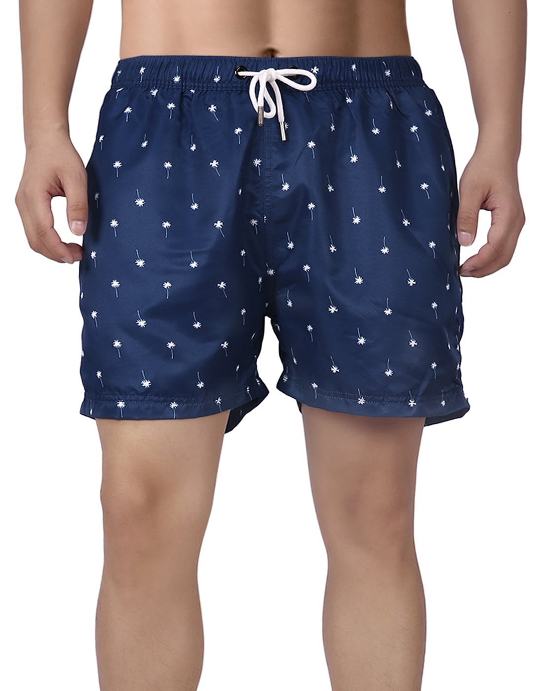 HDE - HDE Mens Swim Trunk Shorts - Slim Fit Mesh Lining Pockets Quick Dry  Board Short (Navy Palm Trees, L 33-35) - Walmart.com - Walmart.com