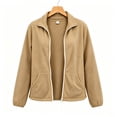 thumbnail image 4 of Tdoqot Womens Hoodless Fleece Jackets- Lightweight Long Sleeve Casual Full Zip Loose Fall Jacket Outwear Size S-2XL, 4 of 4