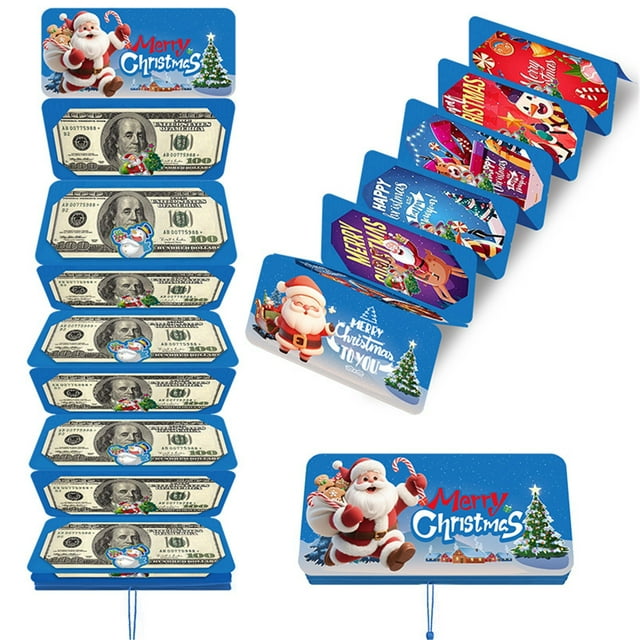 Nouveau Prix Réduit! Cyenie Boîte à Argent de Noël Bleue, 20 Nouvelles Boîtes de Noël 10 Emplacements Enveloppes Rouges Boîte d'Emballage de Festival de Noël