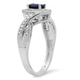thumbnail image 2 of Dazzlingrock Collection 10K Blue Sapphire & White Diamond Swirl Split Shank Bridal Engagement Ring, White Gold, Size 6, 2 of 4
