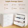 thumbnail image 3 of Ubesgoo 3 Drawer Dresser, Modern Storage Chest with Spacious Drawers, White Bedroom Dresser Organizer Cabinet for Bedroom, Living Room and Home Office, 3 of 12