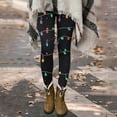 thumbnail image 5 of Womens Christmas Leggings Printed High Waist Yoga Pants Tummy Control Stretchy Workout Holiday Costume Activewear Black, 5 of 6