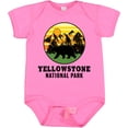 thumbnail image 3 of Inktastic Yellowstone National Park with Bear Mountains and Trees Cricle Boys or Girls Baby Bodysuit, 3 of 5