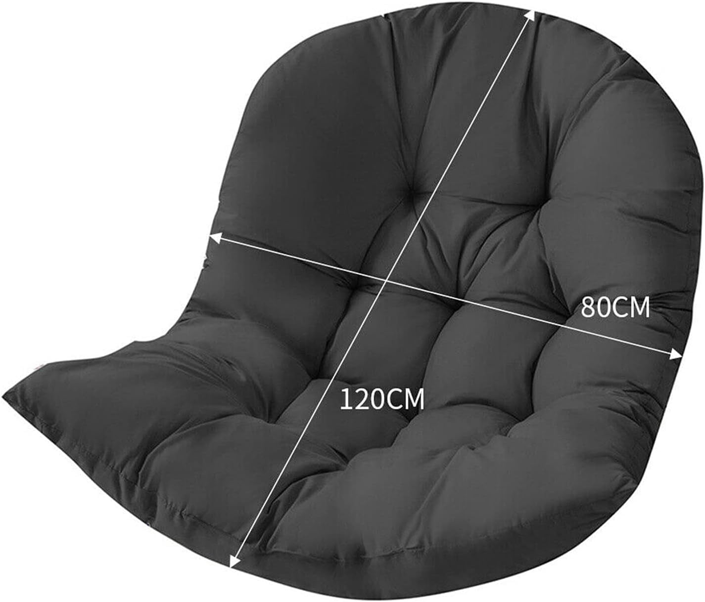 Egg Chair Outdoor Hammock Seat Cushion, Swing Hanging Chair Cushion for Indoor Outdoor Lounge Camping Yard Patio Garden Chair - Black