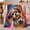 Playful Yorkie, variant on Cheerful Pop Art Shih Tzu Portrait, Playful Artistic Scene, Warm Flannel Blanket for Living Room and Bedroom, Animal Lovers Pet Adoption Gift, Artistic Home Decor