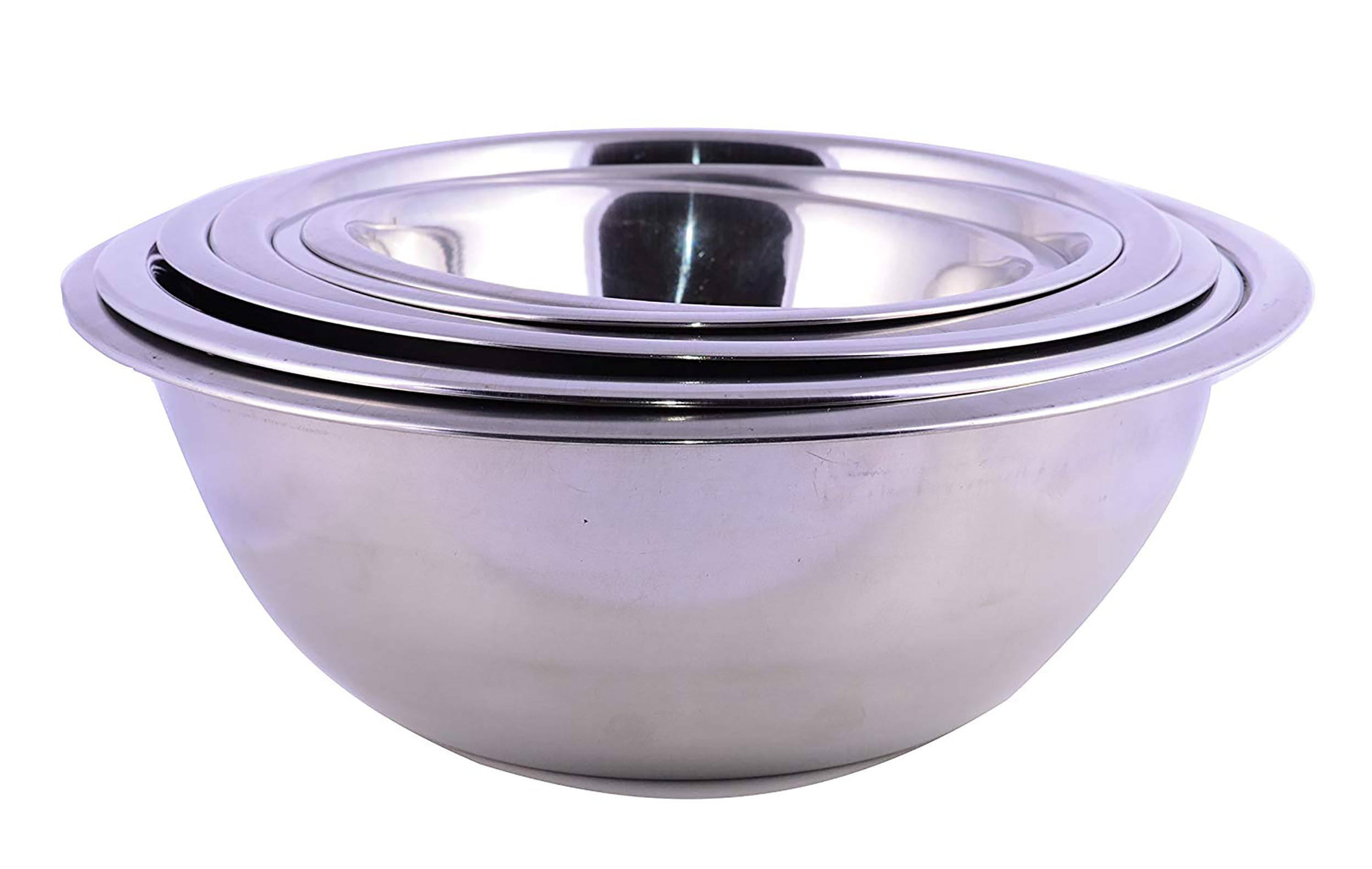 Cuissentials Stainless Steel Mixing Bowls with Plastic Lids - Set