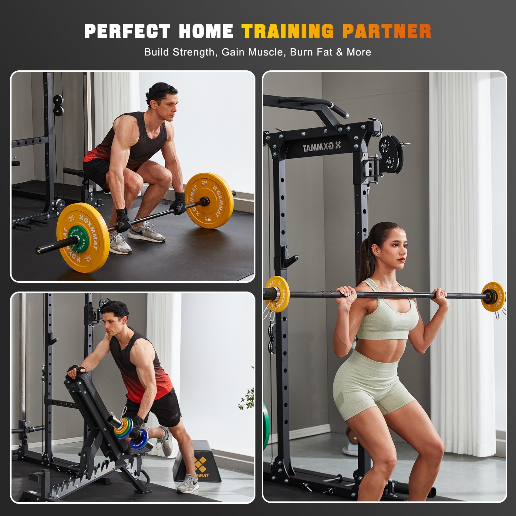 GXMMAT Olympic Bumper Plate Set, Steel-Core Rubber Coated for 2" Standard Barbells, 1.25/2.5/5lb Color-Coded, Ideal for CrossFit/Powerlifting/Home Gym Training