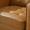 thumbnail image 5 of Contemporary Modern Urban Designer Living Room Lounge Club Lobby Accent Side Chair Armchair, Faux Vinyl Leather, Tan Brown, 5 of 5