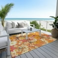 thumbnail image 6 of Addison Rugs Chantille Indoor/Outdoor Transitional Floral Orange Washable Rectangle Rug, 10' x 14', 6 of 6