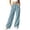 Blue, variant on ClodeEU Women's Drawstring Elastic High Waist Wide Leg Corduroy Pants,Solid Color Loose Casual Trousers With Pockets ,Women's Plus L