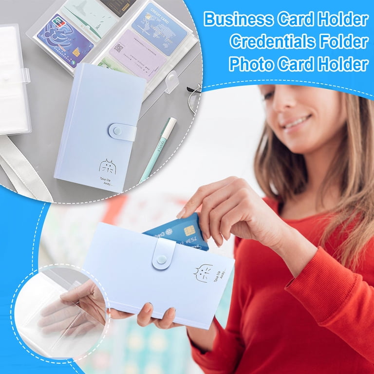 Business Card Organizer Business Card Holder Book, Portable Business Card  Binder File Sleeve Storage, Business Card Holders,120 Cards, Cat - Walmart .com
