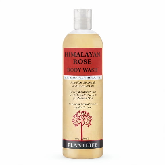 Plantlife Himalayan Rose Body Wash 16 fl oz | Nourishing Cleanser with Kelp, Vitamin C & Essential Oils for Hydrated, Radiant Skin
