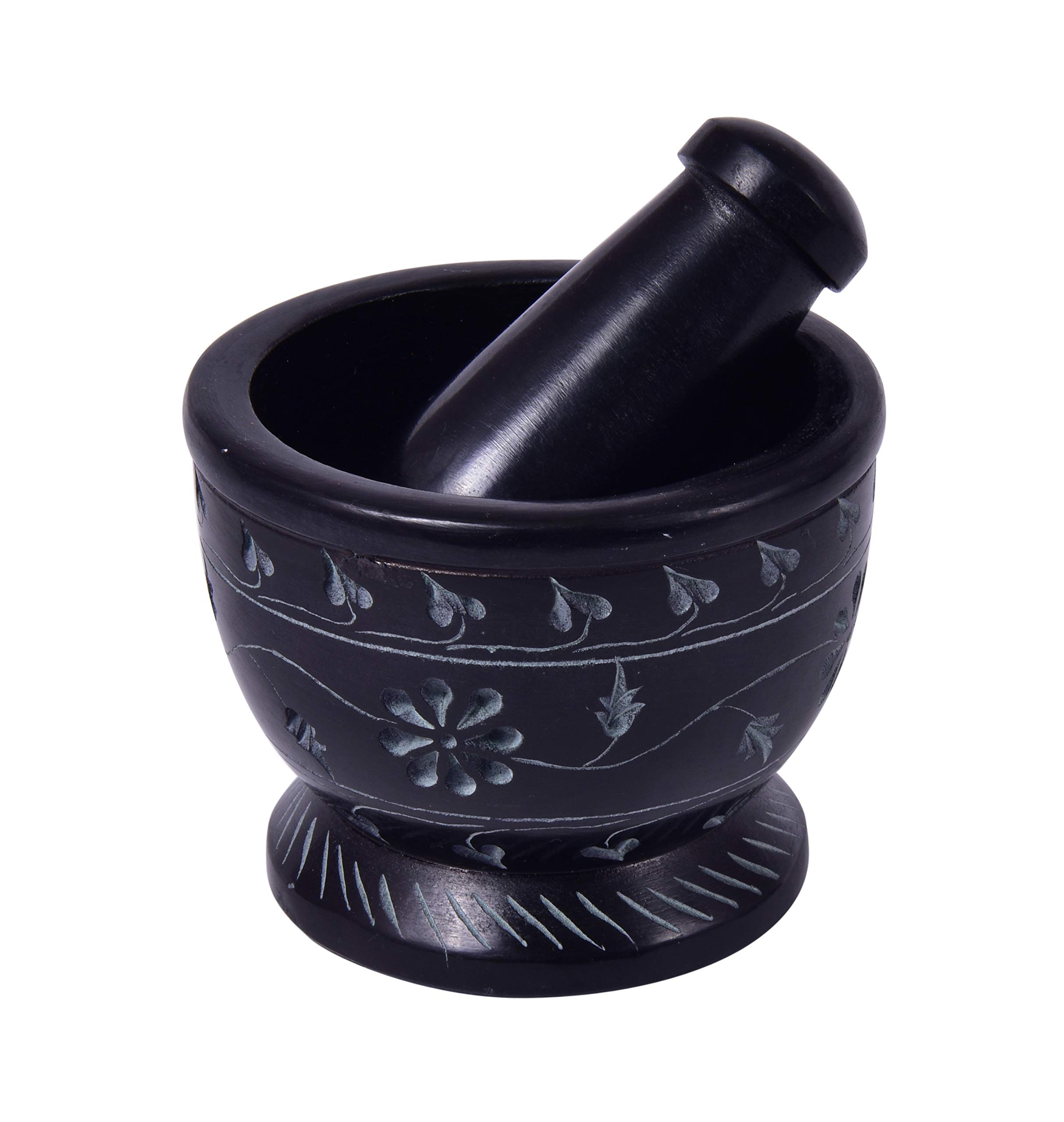 diollo 2.3" Inch Mortar and Pestle Set Polished Natural Granite