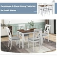 thumbnail image 3 of UHOMEPRO Dining Table Set for 4, 5 Piece Dining Room Set with 4 Upholstered Chairs, Rectangle Kitchen Table and Chairs for 4 Persons, Rustic Wood Kitchen Table Set for Dining Room Nook, White+Brown, 3 of 11
