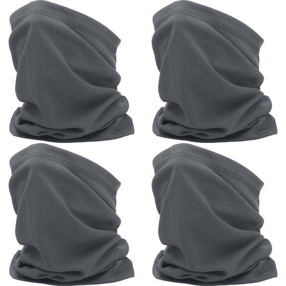 Jasper Multi-Functional Unisex Neck Gaiter Set of 4, Bulk Pack - Great for Fishing, Cycling, Running, Biking, Outdoor Activities - Dark Grey