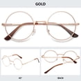 thumbnail image 3 of MAGIMODAC Retro Round Metal Reading Glasses Eyeglasses Eyewear Readers (1 Pcs Gold Reading Glasses, +1.0), 3 of 5