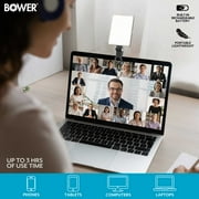 Bower Clip-on Snap Light for Streaming, Selfies & Remote Work - USB-C, 8-Level Brightness, Black