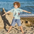 thumbnail image 3 of FORMRS Boys Rash Guard Short Sleeves Swim Shirt Quick Dry UPF 50+ Sun Protection, Sizes 3-12T, Ice Play, 3 of 6
