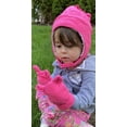 thumbnail image 3 of N'Ice Caps Little Girls Toddler Baby Soft Sherpa Lined Fleece Pilot Hat Mitten Set Pink, 3 of 7