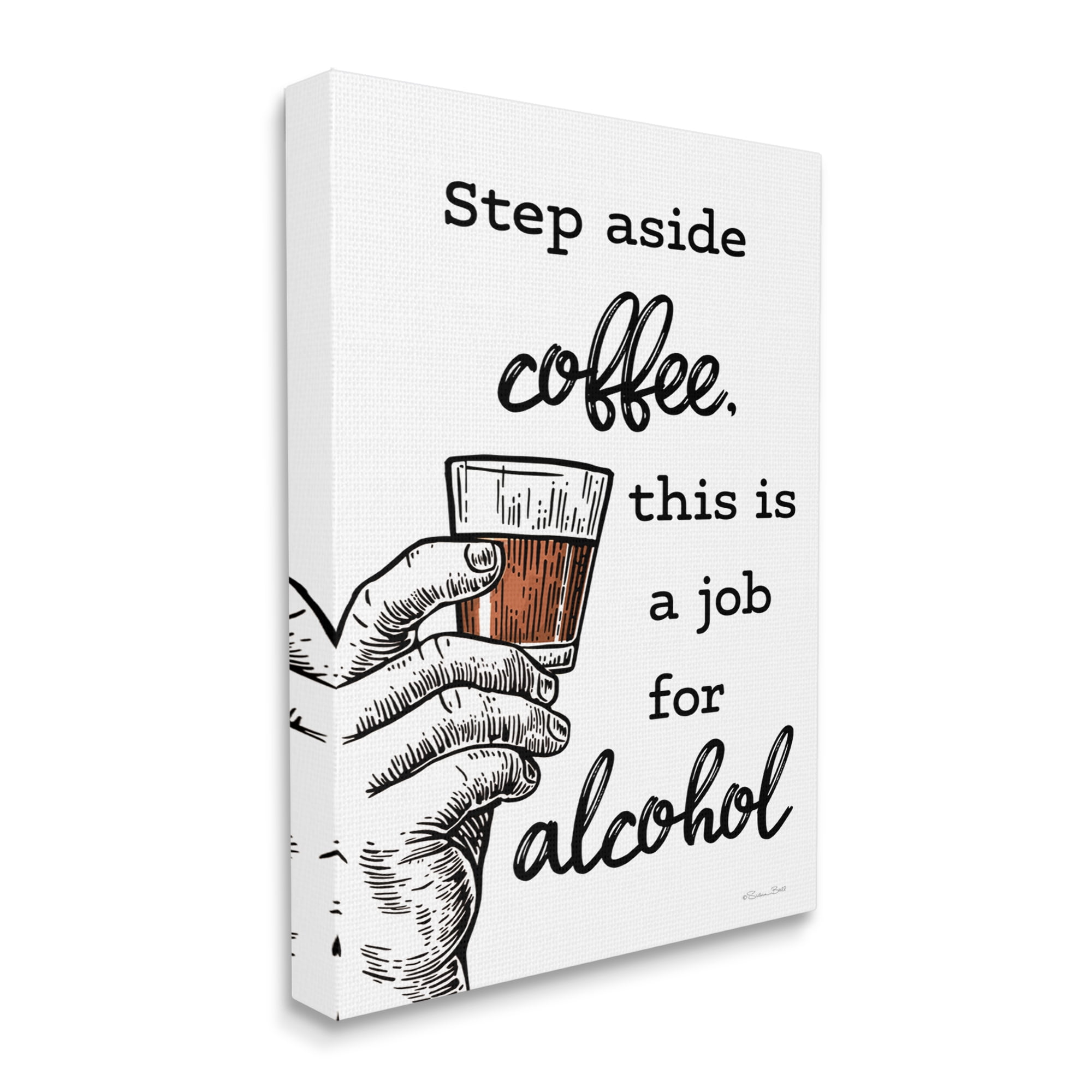 Stupell Industries Step Aside Coffee Funny Food & Beverage Painting Gallery Wrapped Canvas Art Print Wall Art, 36 x 48