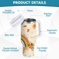 thumbnail image 2 of Yayeee 40oz Stainless Steel Tumbler with Straw and Handle Double-Wall Insulated Travel Water Bottle, Retro Rainbow, 2 of 8