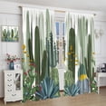 thumbnail image 5 of Cactus Curtains, Tropical Various Watercolor Shapes Cacti Flowers Pattern Window Treatments, Rod Pocket Thermal Insulated Drapes 2 Panel Sets for Bedroom Living Room, 63" W X 63" L, 5 of 8