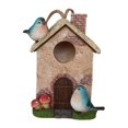 thumbnail image 1 of Casa de pájaros colgante para exteriores, casa de pájaros de resina decorativa para balcón de jardín, nido de pájaros para pinzones de pájaros Azul, 1 of 8