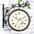 thumbnail image 2 of GUOOL Station Clock Retro Vintage Clock Ornament Weatherproof Garden Clock for Outdoor Black, 2 of 8