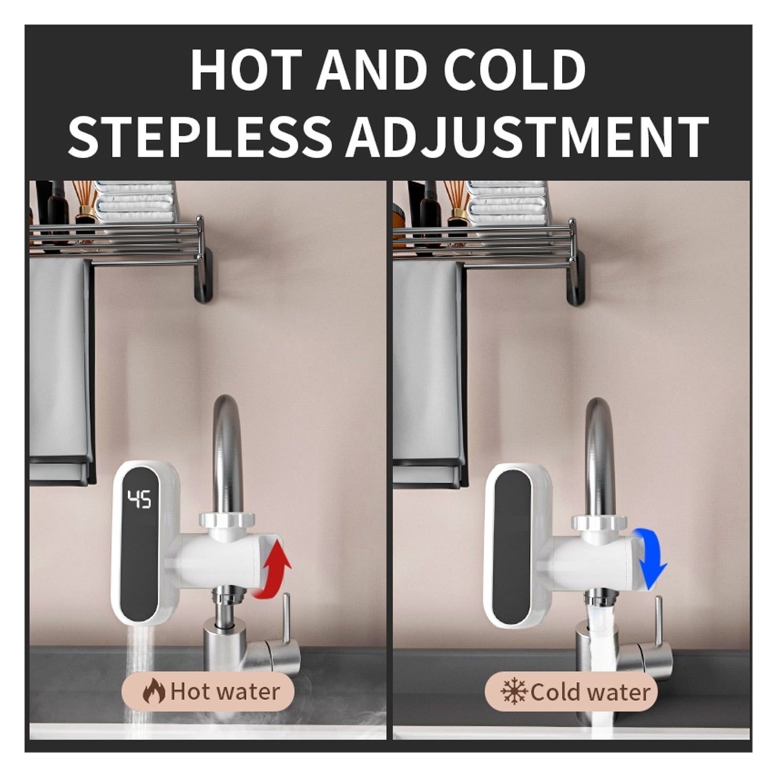 Electric Instant Water Heater Faucets for Kitchen Outdoor Home Hot and Cold Water Tap Demand Water heating