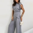 thumbnail image 6 of MSJUHEG Sweatsuit Lounge Set Womens Two Piece Outfits Summer Summer Pants Sets Women 2 Piece Outfits Workout Sets for Women Travel Outfits for Women Linen Sets for Women 2 Piece Gray 2XL, 6 of 8
