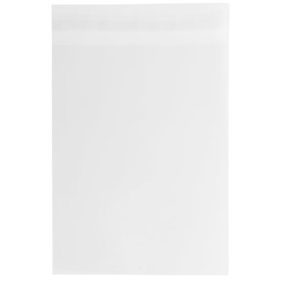 JAM Paper Cello Sleeves, 10 x 13, Clear, 100/Pack, Peel & Seal
